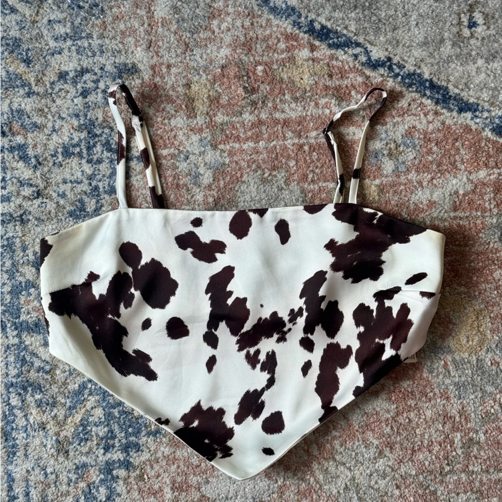 Cow Print Crop Top